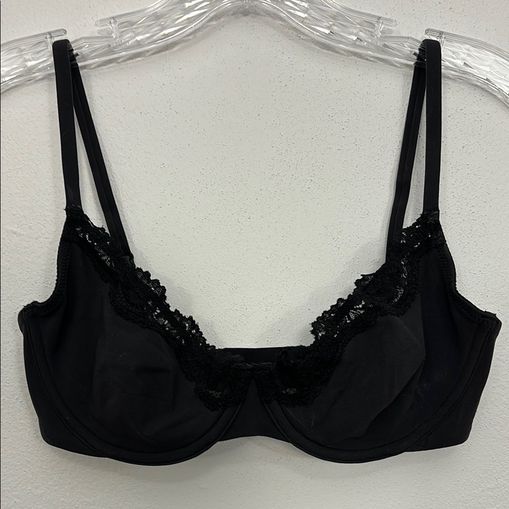 NWOT Skims Fits Everybody Lace Unlined Scoop Bra - Onyx